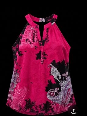 Milano Semi-Sheer Halter Blouse – Size Large